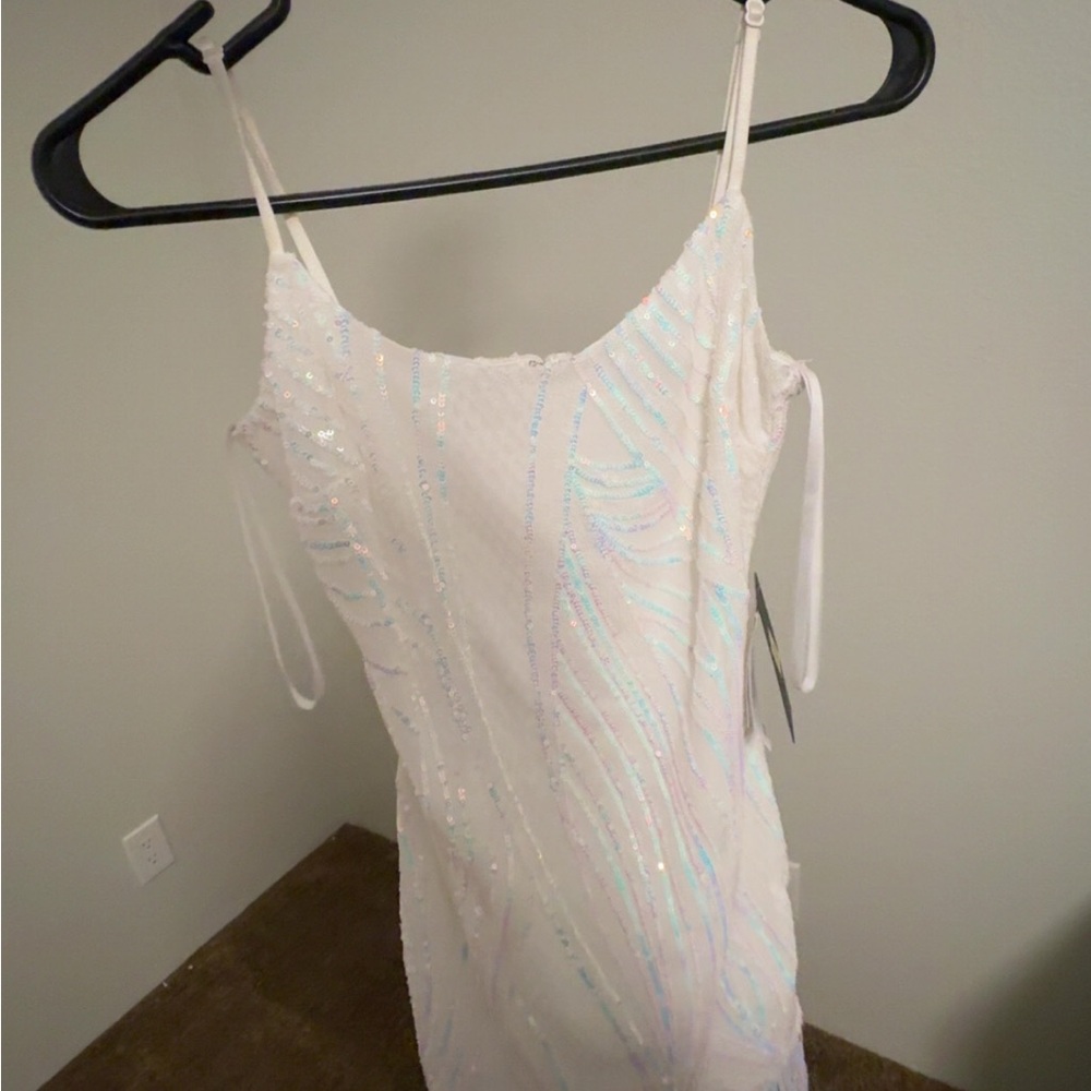White sequins homecoming dress
